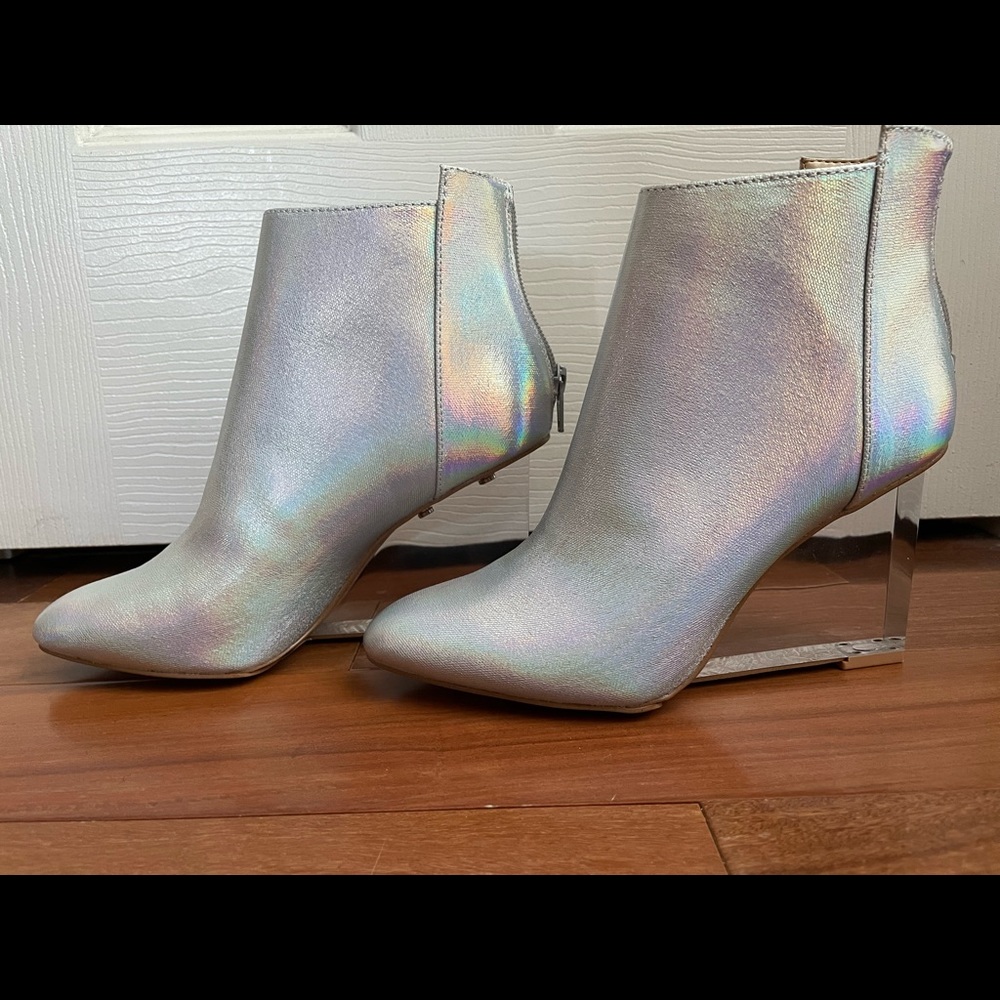 Katy Perry silver booties size 6